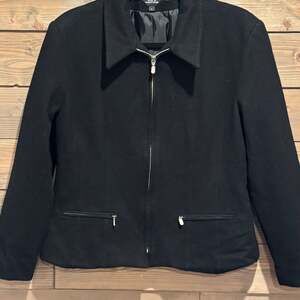 Braebrook 100% Wool Full Zip Jacket Black Size large